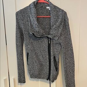 New York & Company Black and White Cowl Neck Sweater